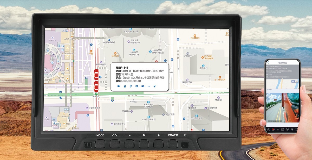 4g wifi autós monitor GPS