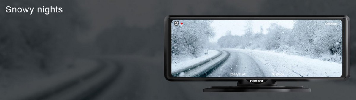 duovox v9 legjobb autós kamera - hóesés