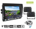 Tolató AHD autós szett - 2CH hibrid monitor 5" + 2x HD kamera