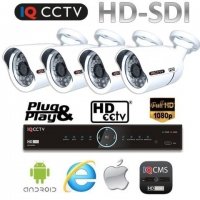 HD SDI CCTV kihangosítók - 4x 1080p kamera 30 méteres IR