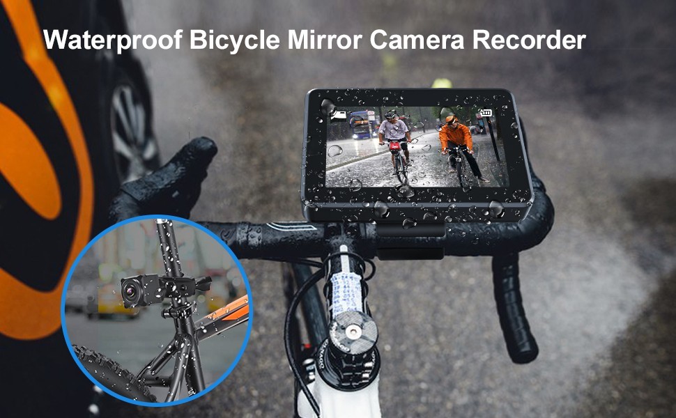 vízálló ip68 kerékpáros kamera monitorkészlettel