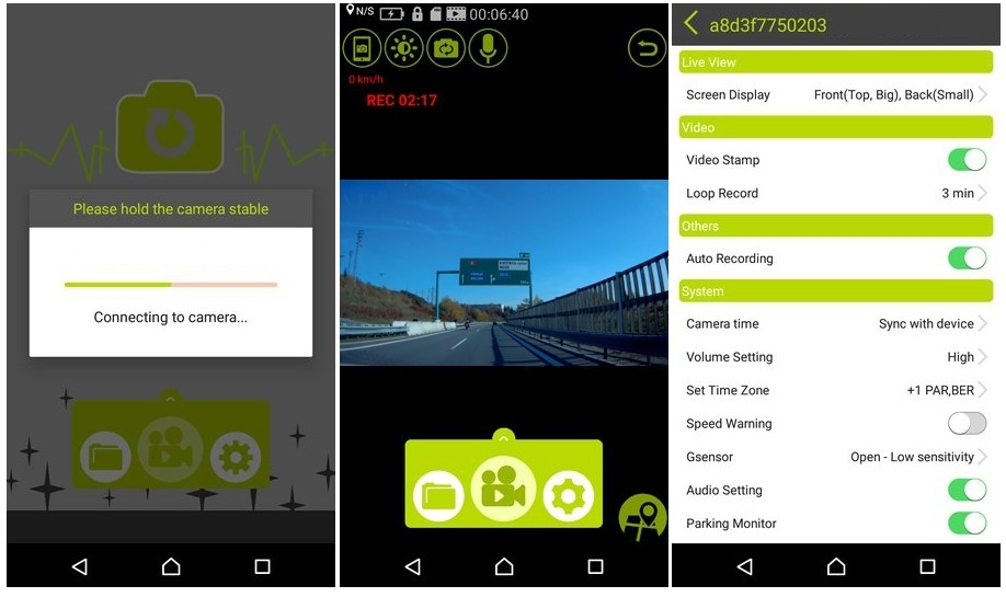 alkalmazás a DOD Android/iOS-ről - dod autós kamera