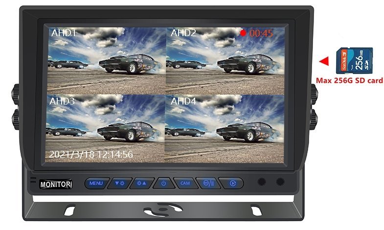 hibrid autós monitor gép 7 hüvelykes támogatás sd kártya 256GB
